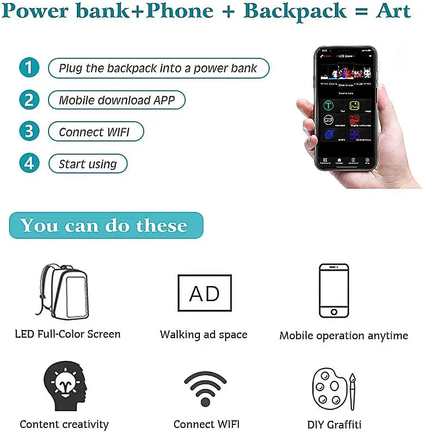 Custom Mobile Digital Signage Billboard Led Display Backpack Motorcycle Light up Led Advertising Screen Digital Backpack