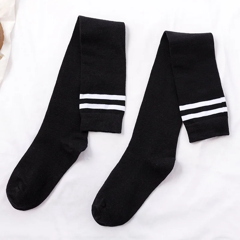 ODM Custom Design Knee High Cotton School Socks for Women High Quality Hosiery Transparent Feature Solid White Color Logo Body