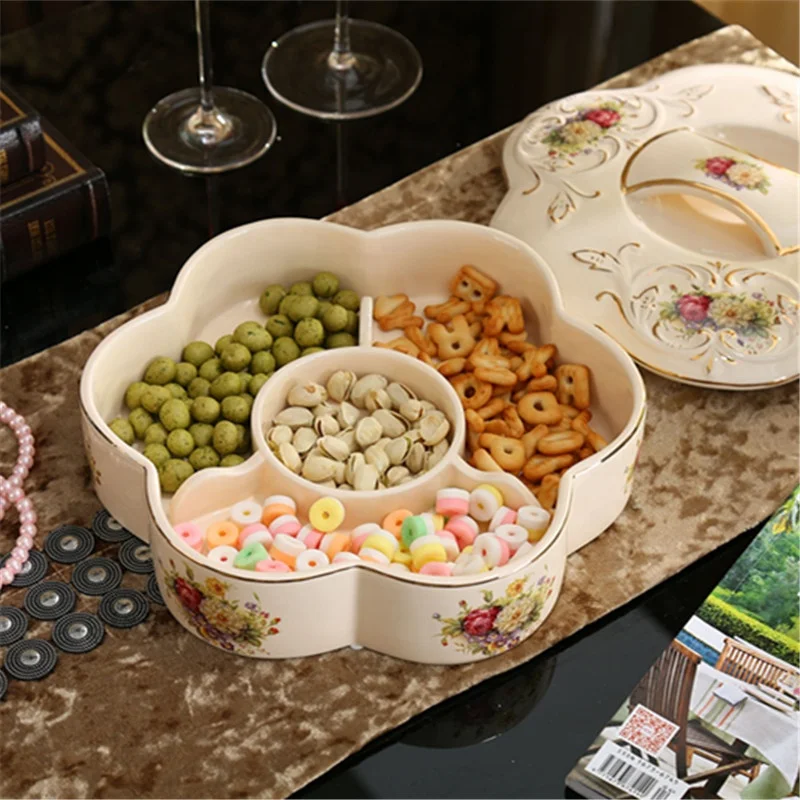 European Luxury Ceramic Candy Box - Dried Fruit Storage Box with