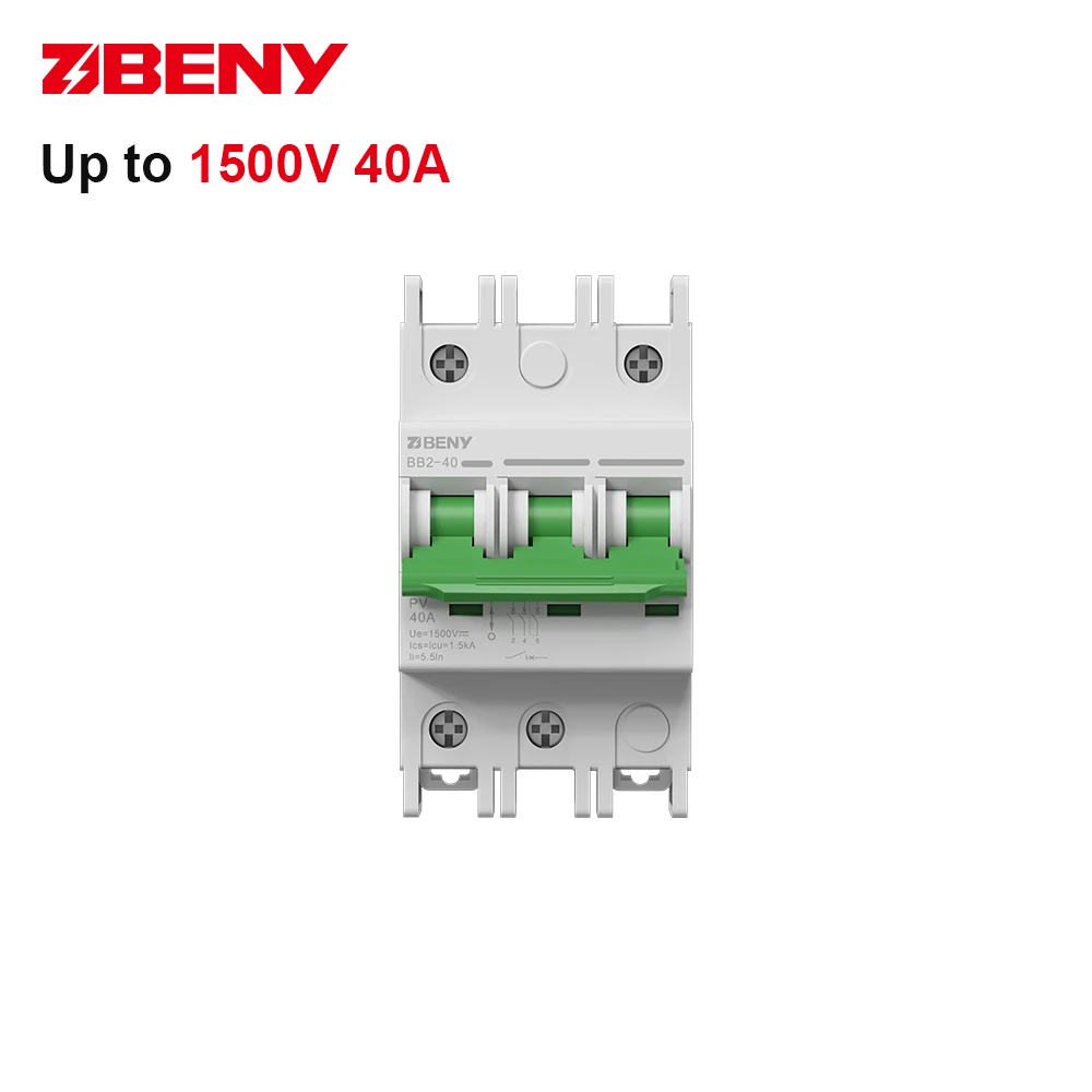 BENY Solar DC  Miniature Circuit Breaker 3P 1500V 40A Mini Circuit Breaker MCB for Photovoltaic Combiner Box