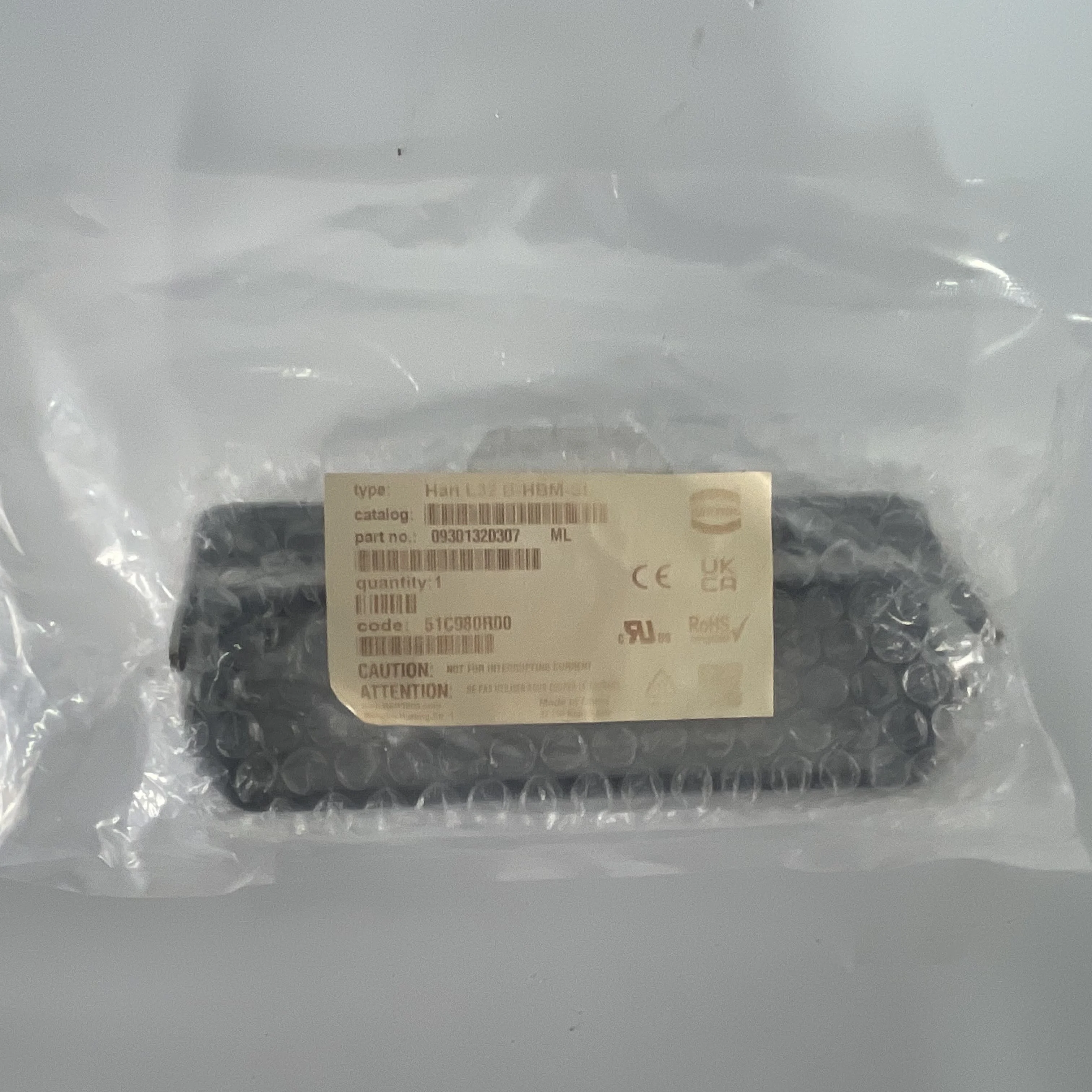 HARTING Han Connector Housing Han L32 B-HBM-SI HARTING Han Connector Housing Han L32 B-HBM-SI