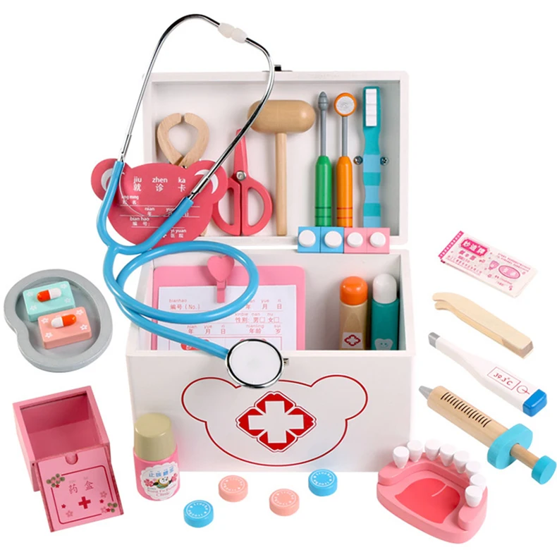Коробка для стоматологической медицины ролевые игрушки детей деревянные забавные игры реальная жизнь косплей