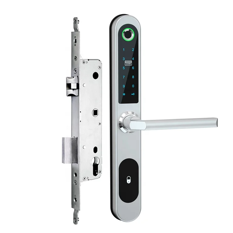 Tuya Smart Move Left and Right Glass Door Lock Electronic Home Office Furniture Security Fingerprint Smart Glass Lock