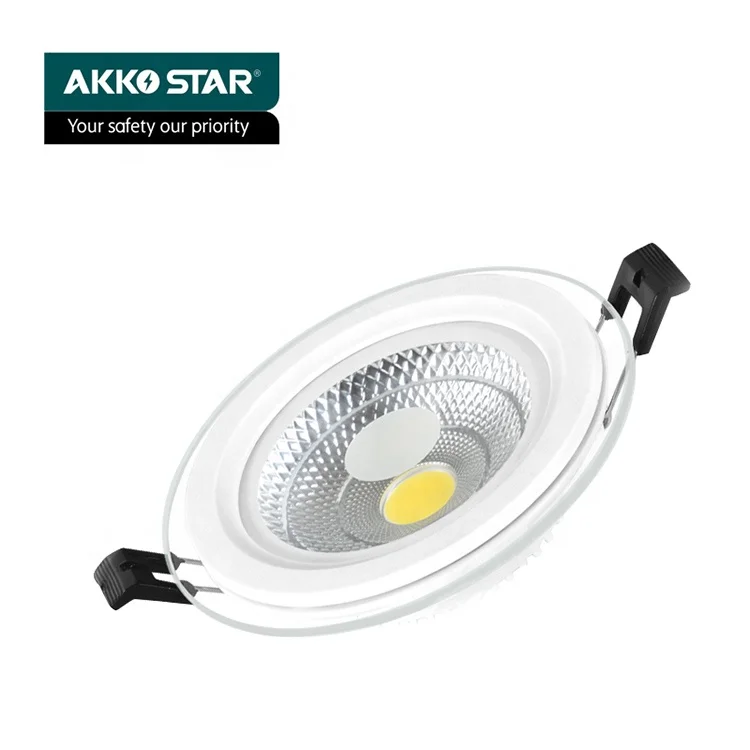 AKKO STAR HIGH LUMEN LED GLASS  ROUND PANEL LIGHT CEILING PANEL LIGHT WHITE and WARM 8INCH 25W