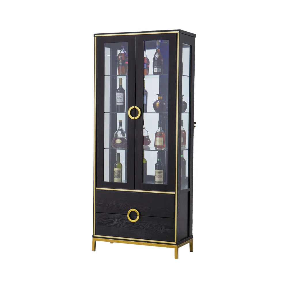 Современный роскошный стеклянный винный шкаф выдвижной для дома