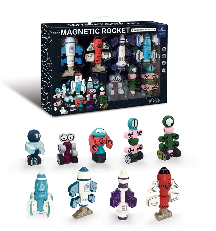 
Магнитные роботы, набор магнитных блоков для детей с коробкой для хранения, складные роботы, игрушечный стержень, развивающий игровой набор для мальчиков и девочек 