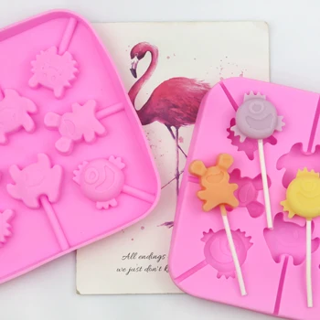 277 DIY custom mold design Silicone lollipop mold hard candy Easter monster silicone lollipops mold