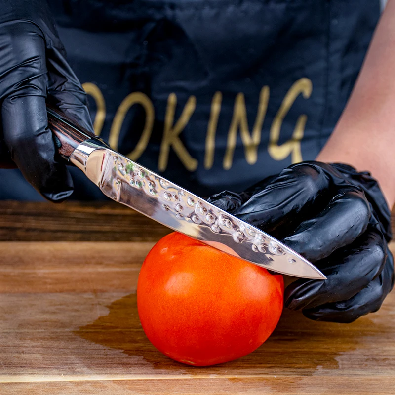 Customization Stainless Steel Pakka Wood Handle Chef Knife Set Forged 5 PCS Kitchen Knife Set