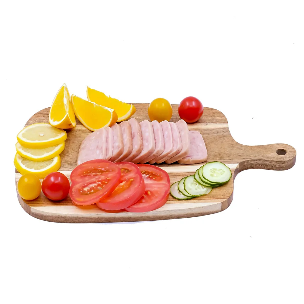Custom Acacia Wood Charcuterie Board Set with Handle Elegant Cheese Serving Tray and Cutting Board