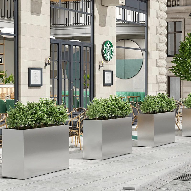 2023 Newest Hot Sale Modern Metal Planter Outdoor Flower Box For