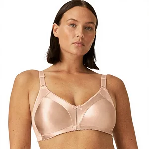 Naturana Minimiser Bra Wire Free (Cup B-G). Maximum Support Gothic Bow Wide Straps Visually Smaller Cup Size