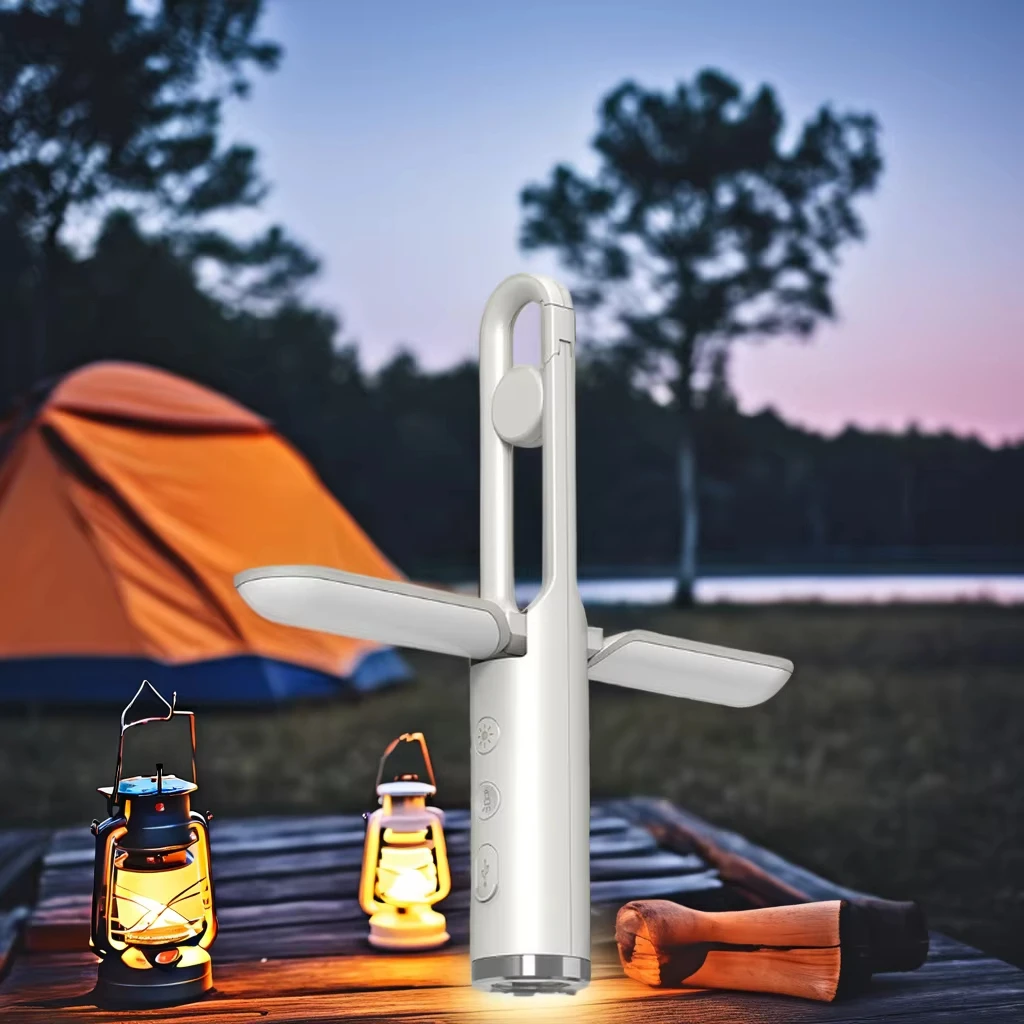 product foldable 3500mah rechargeable led camping light white hanging tent lantern with top flashlight portable for garden  outdoor use-38