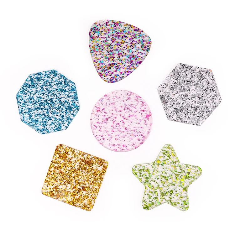 Top Quality Supplier Various Styles 6 PCS Glitter Acrylic Shape Sensory Toys For Autistic Children