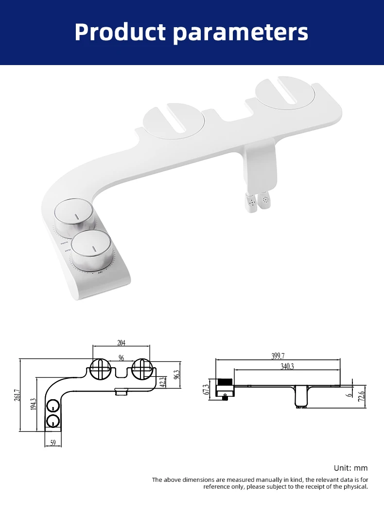 OEM/ODM Hot and Cold Water Toilet Bidet Seat Shattaf Bidet Sprayer Non Electric Bidet Toilet Attachment For Toilet manufacture