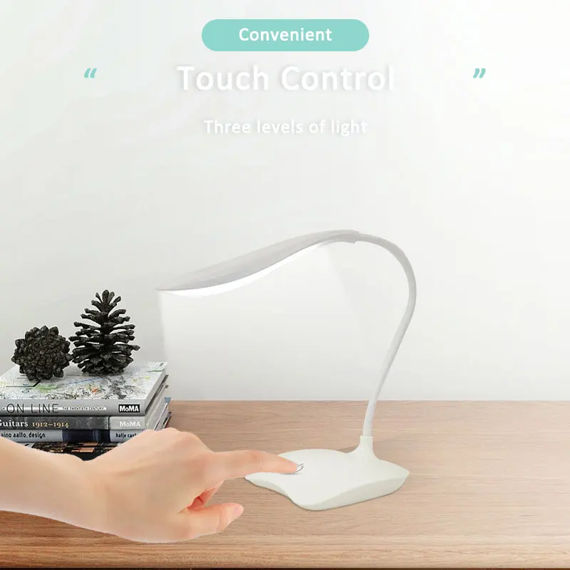 Энергосберегающая Светодиодная настольная лампа гибкая 3 уровня яркости 5 Вт сенсорное управление для общежития кабинета