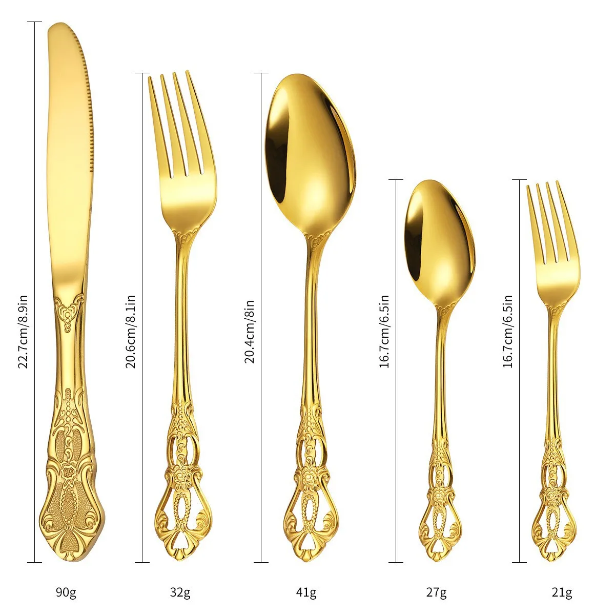 Cubiertos Restaurant Spoon and Fork Set Wedding Bulk Silverware Cutlery Luxury Gold Flatware Set