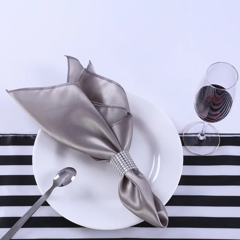 Wholesale Cheap Dining Kitchen Wedding Party Hotel Satin Cloth Napkin 50*50 Cm Buy Wedding
