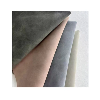 Synthetic Suede PU Leather Fabric Factory Price Stocklots 0.9mm for Sofa,Suede Pu Leather fabric