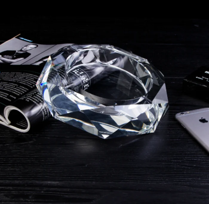 Роскошная стеклянная пепельница, цветная пепельница с кристаллами, пепельница