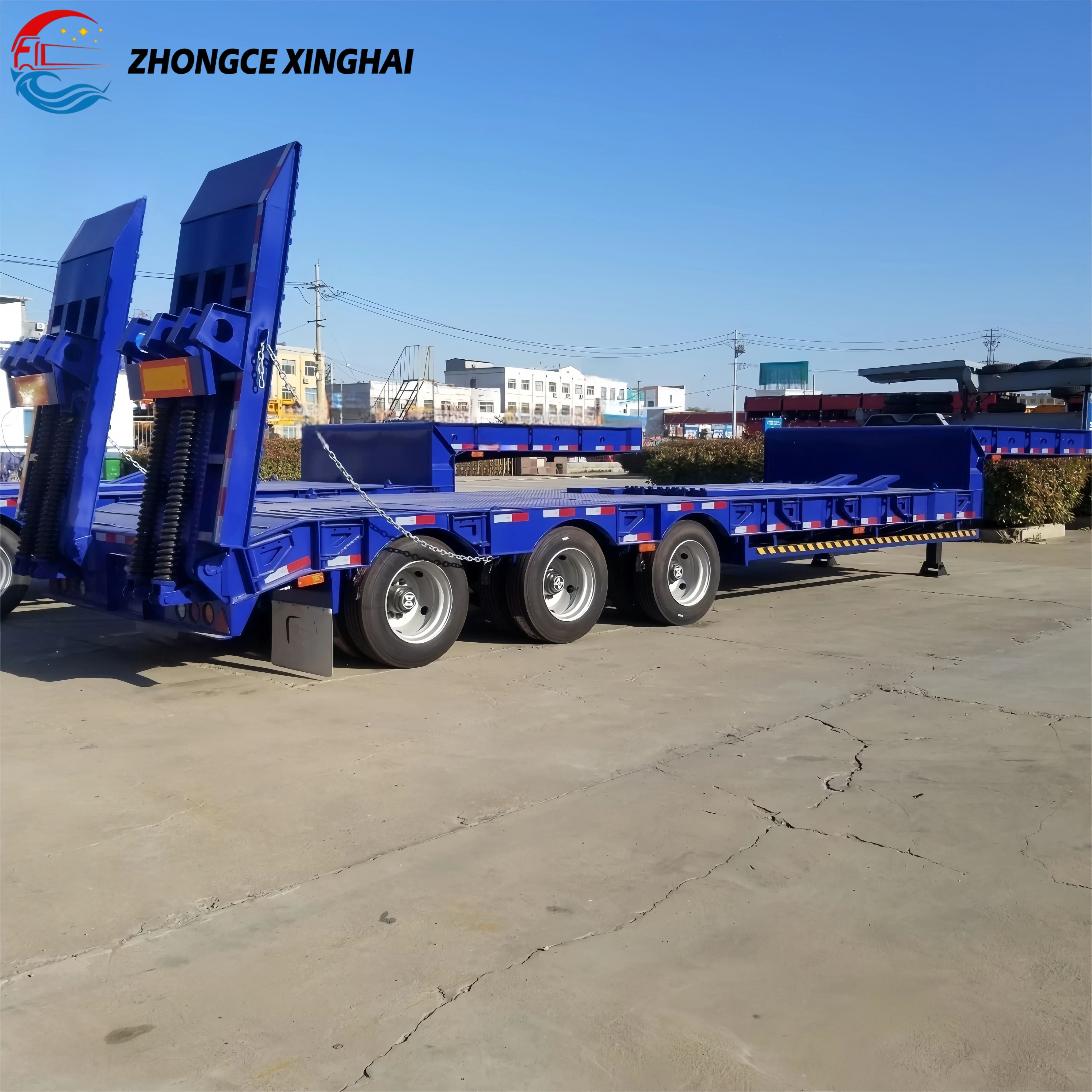 Heavy Load Gooseneck 3/4-Axle 60-100T Gooseneck Lowbed Trailer for Heavy Machinery/Steel Coils/Mining Equipment Transport