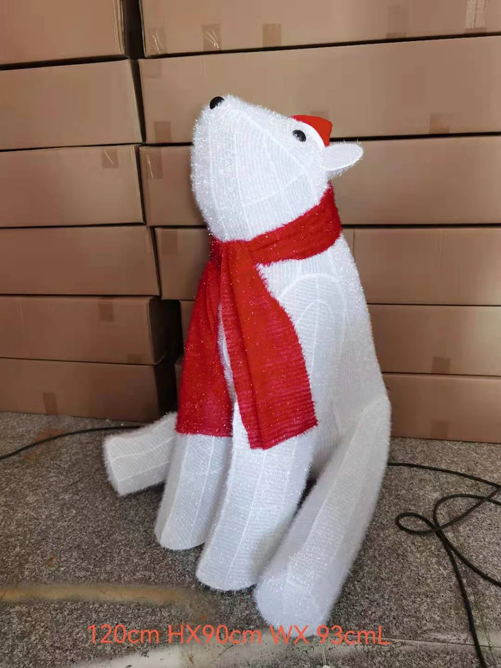 Customize commercial outdoor giant Christmas polar bear light decoration