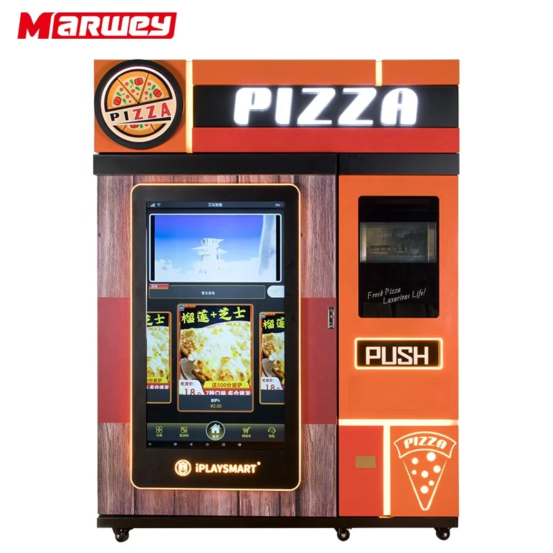 Smart Touch Screen Pizza Vending Machine Commercial Fully Automatic Outdoor Hot Fast Food Self Service Pizza Making Machine