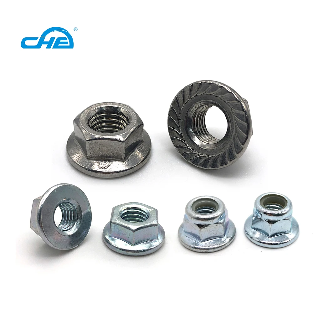 DIN6923 SS201 SS304 SS316 M6 M7 M8 M10 Large Hex Flange Nut With Serrated