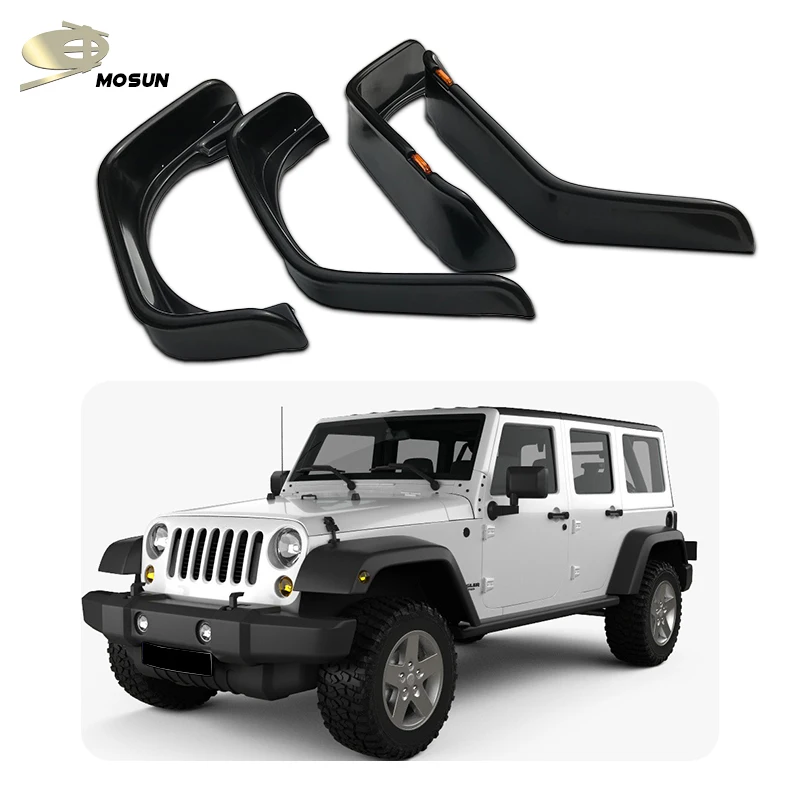Mosun Factory Fender Flare For Jeep Wrangler Jk 4door With Led Light 2006-2018  Wheel Arch Pick-up Truck Accessories - Buy Hot Selling Fender Flare Simple  Style With Led Light For Jeep Wrangler