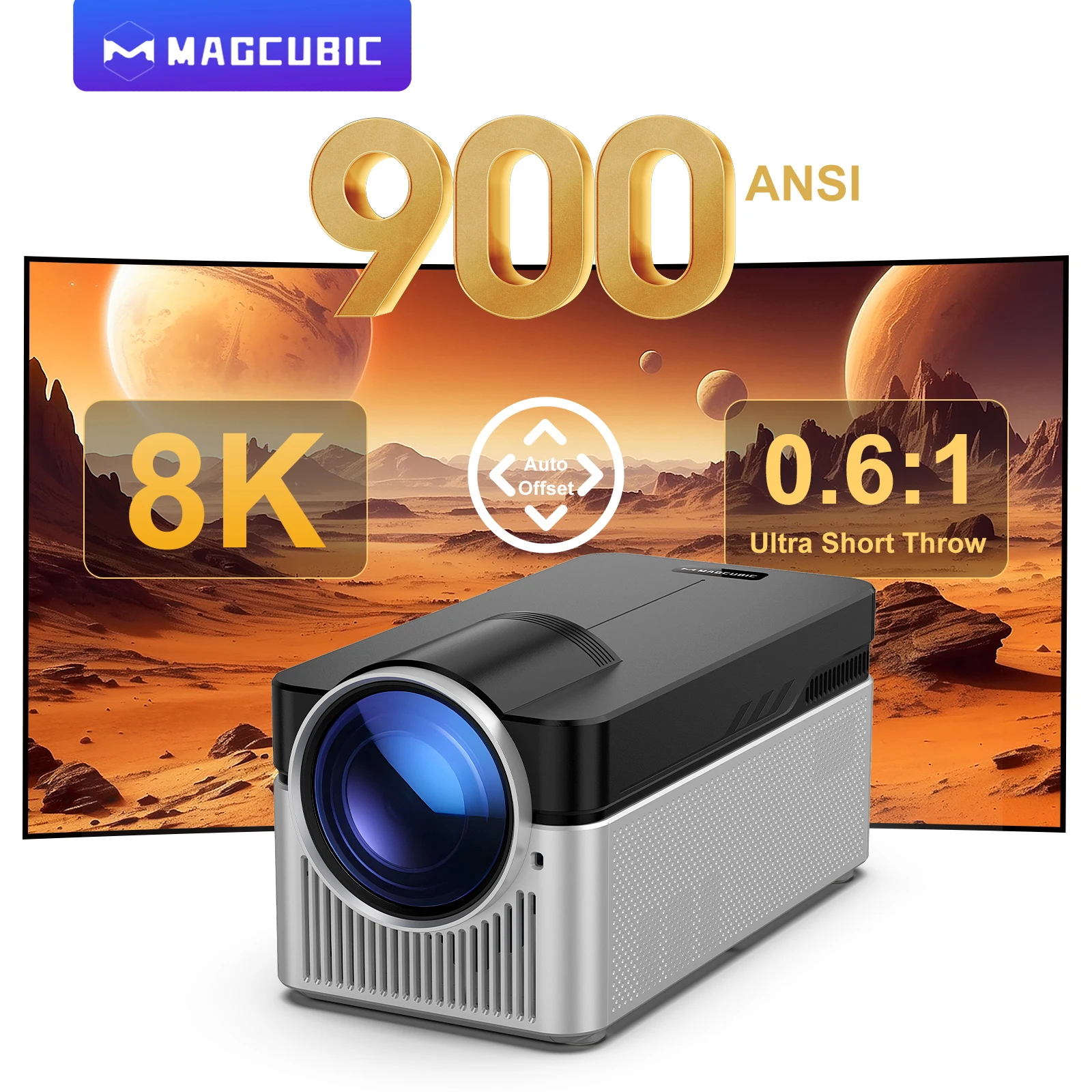 Magcubic HY450 8K Projector – 900 ANSI, Ultra Short Throw