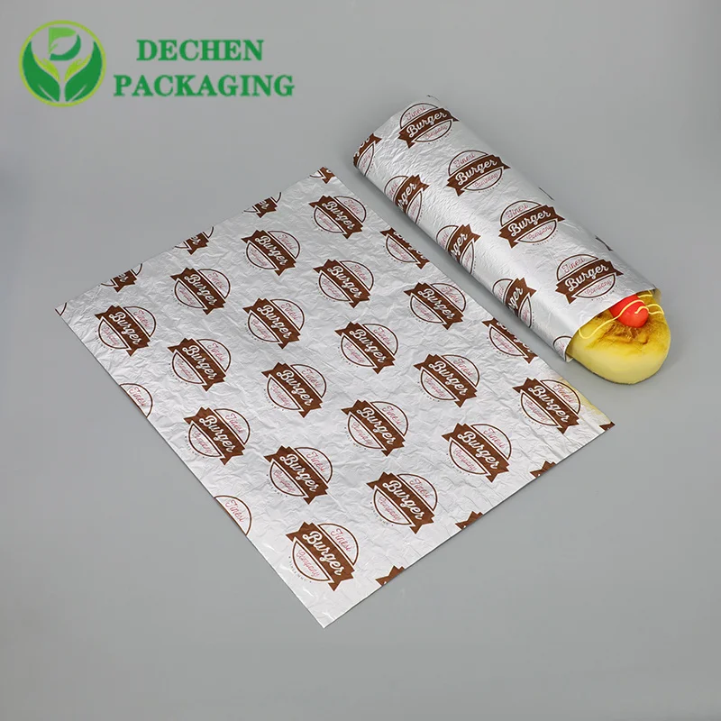 Papel de aislamiento térmico de alimentos de papel de aluminio de hamburguesa