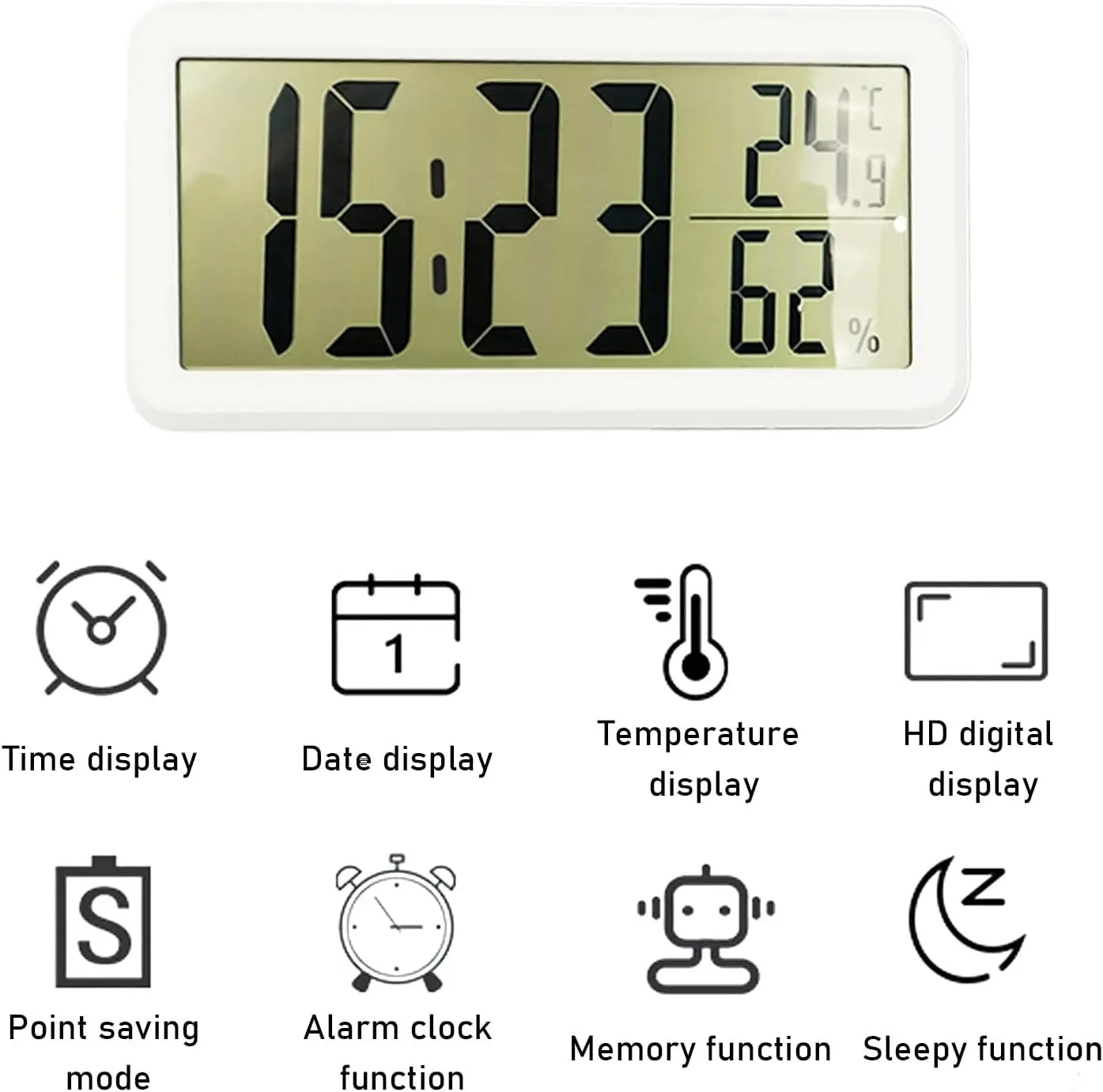 BSCI Factory Hot Sell Slim LCD Digital Multi-functional Table Desk Alarm Clock with Temperature Humidity