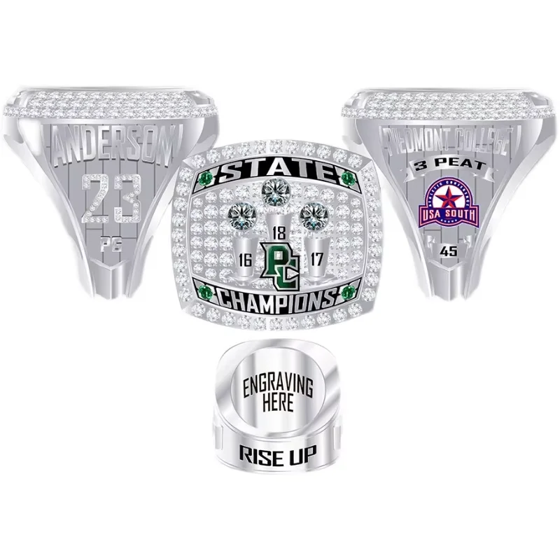 Custom bull head champion ring zircon stone cutting logo high quality ...