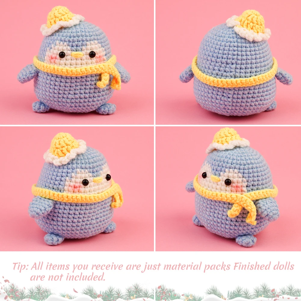 Easy To Do Beginners Woobles Crochet Kit Animal Diy Handmade Penguin