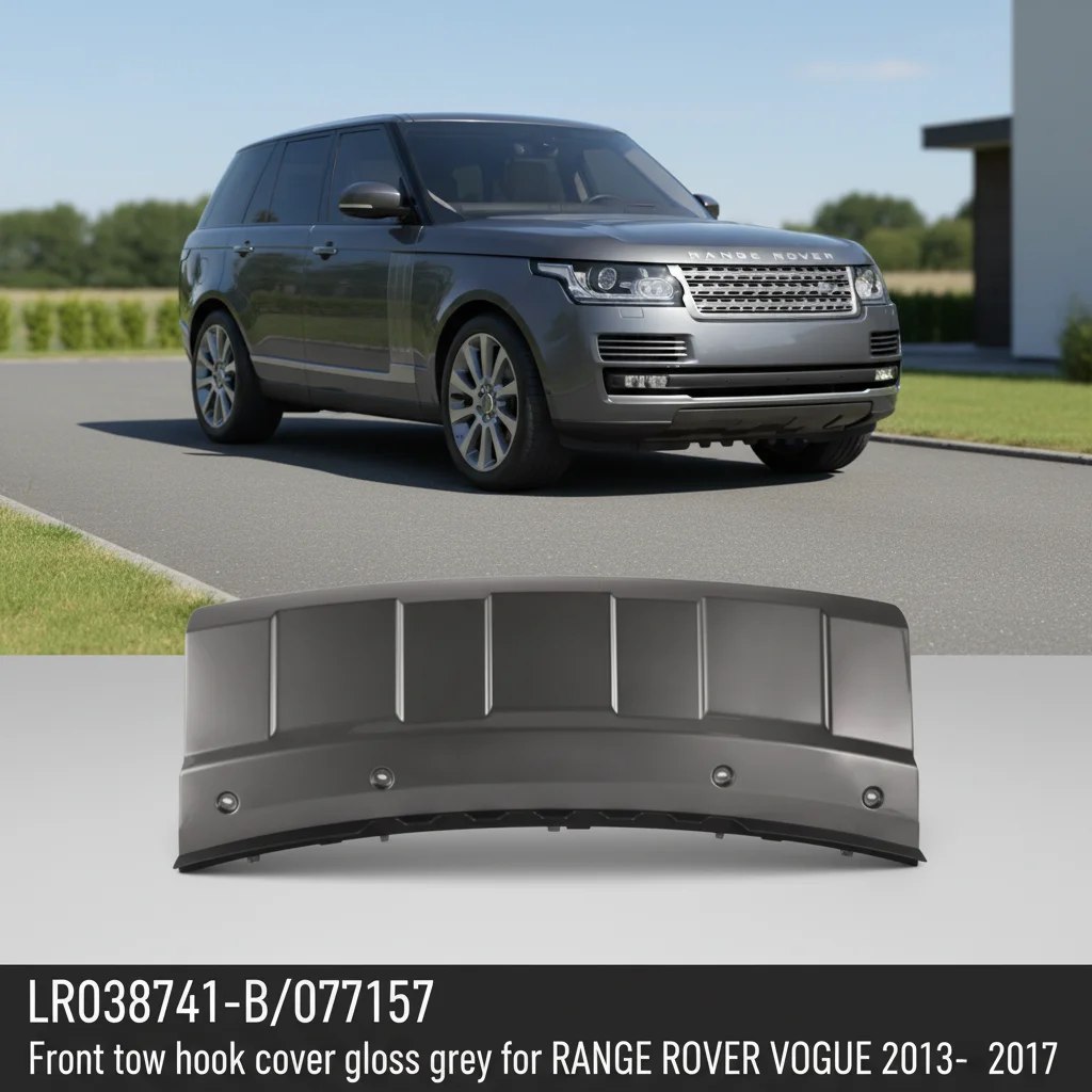 LR038741-B/077157 Direct Fit OEM Replacement Front Tow Hook Cover Gloss Grey for RANGE ROVER VOGUE 2013 -2017