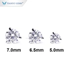 Tianyu Gems Wholesale Moissanite Diamond 14K White Rose Gold Earring For Women