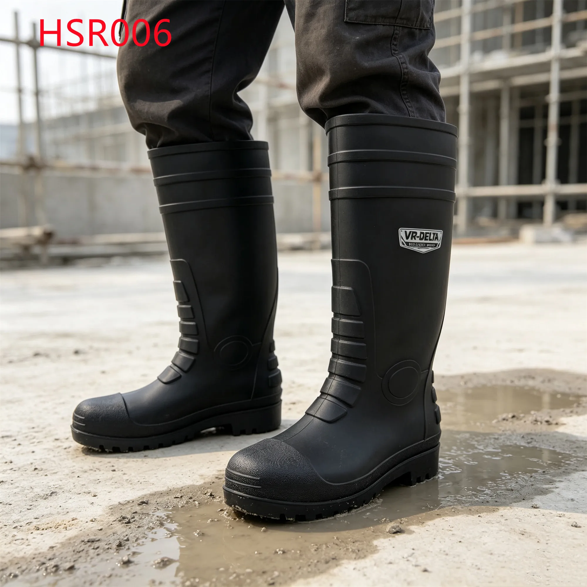 LXG,mud Construction Site Steel Toe Insert Gumboots Instant Wash Exterior PVC Integral Molding Hua Singh Safety Boots HSR006