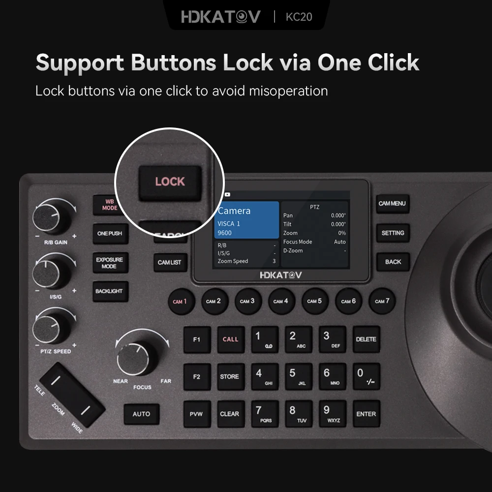 JJTS Super Broadcast Camera Keyboard Joystick IP Controller for PTZ Cameras