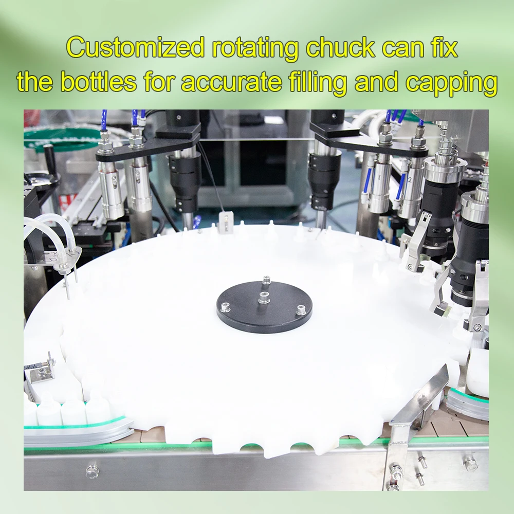 ZXSMART Automatic Ceramic Pump Filling Cosmetic Makeup Remover Toner Essential Oil Dropper Bottle Filling Capping Machine
