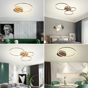 Modern Creative Round Ring LED Ceiling Luxury Lamps Kitchen Home Decor Modern LED Suspension Ceiling Lighting