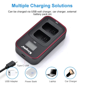 Kingma NP-FW50 Camera Batteries and Dual LED Battery Charger Set for Sony A6500 A6300 A6000 A5000 A3000 detail image