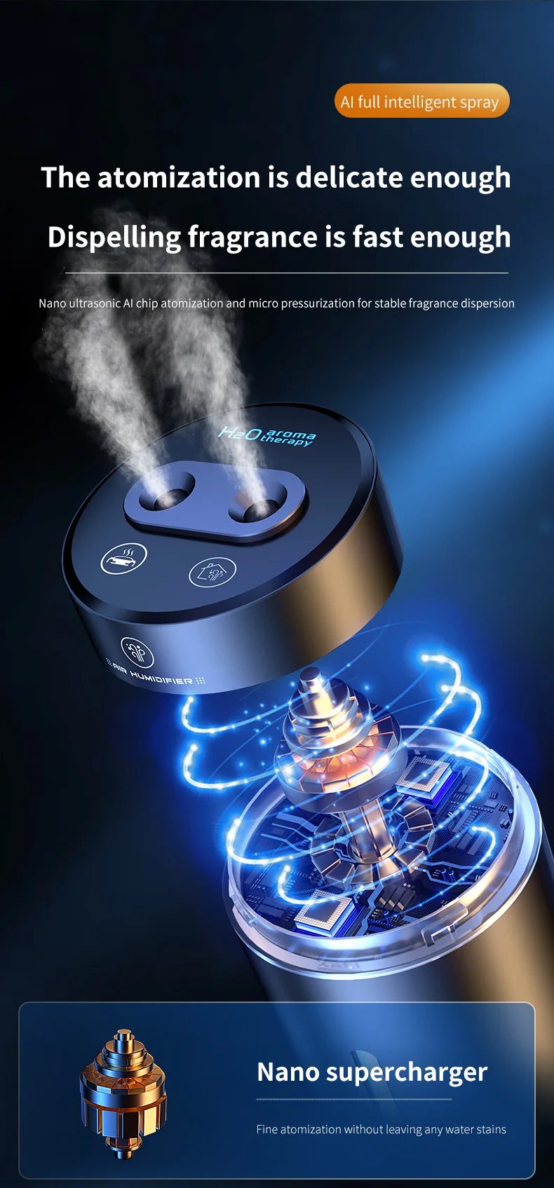 Usb发光二极管芳香精油扩散器迷你超声波雾化器Usb室汽车加湿器芳香空气加湿器