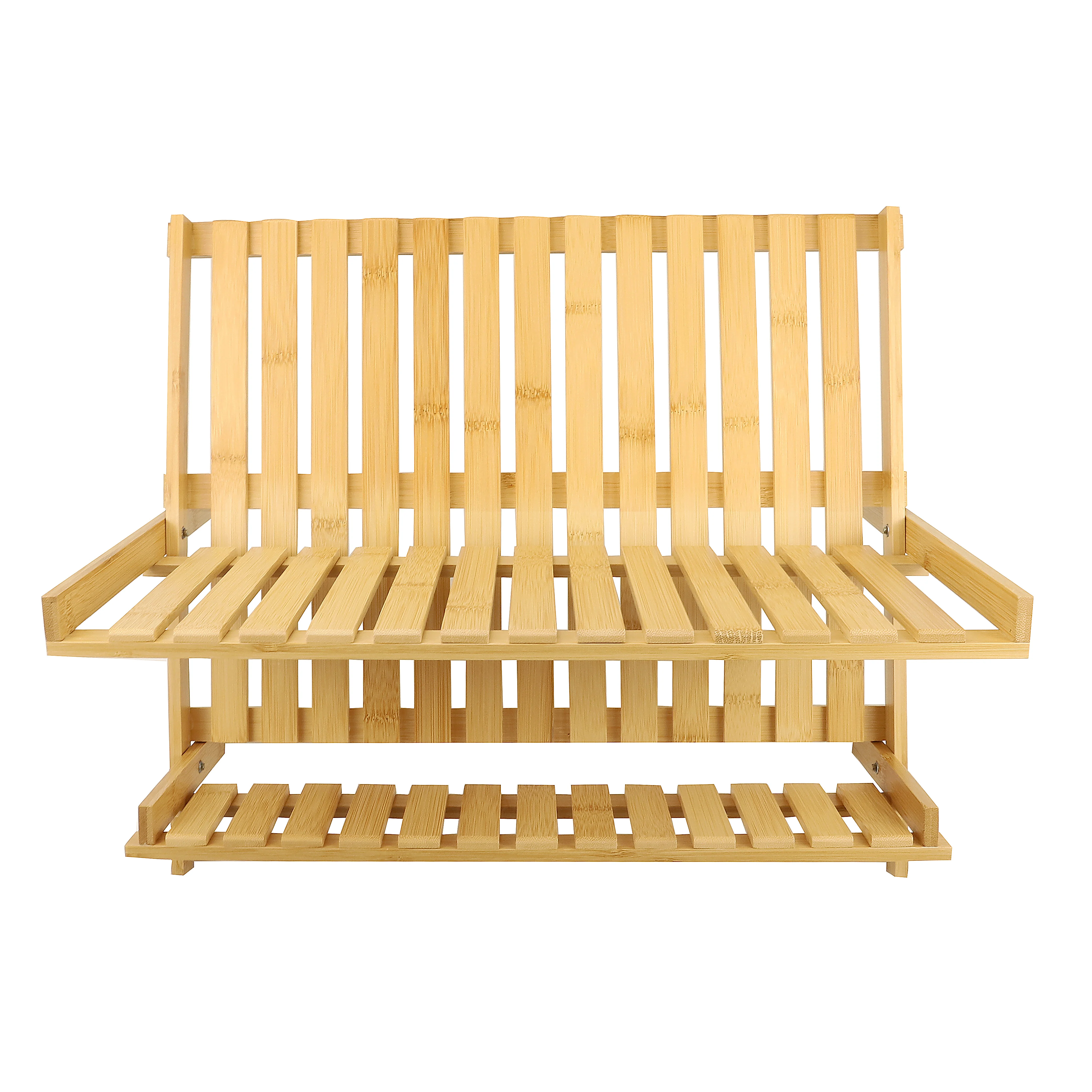 台面木板架紧凑型排水器竹制厨房可折叠餐具晾衣架