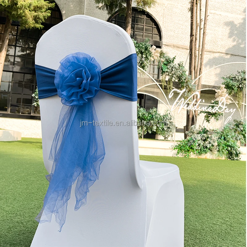 Green Gold Wedding Chair Sashes Covers Event Spandex Stretch Chiffon