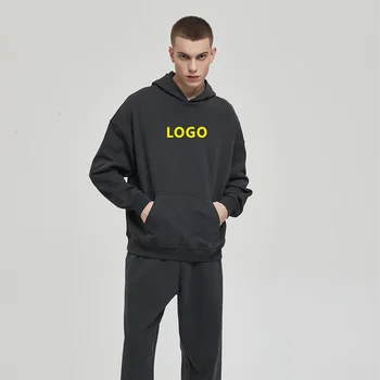 Manufacturer Unisex Men Women Blank Logo Custom Hoodie Puff Print Full Zip Up Crewneck Sweatshirt
