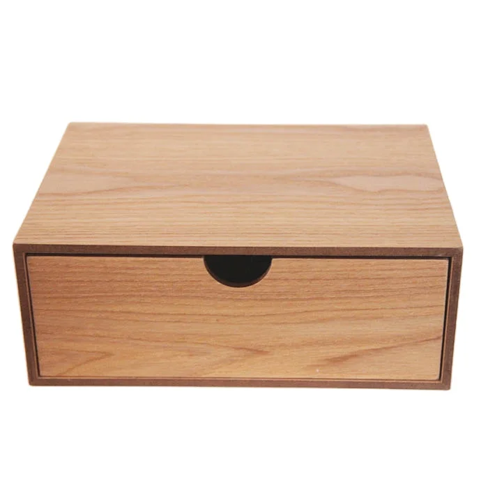 Natural Material MDF Wood Drawer Storage Organizer Box