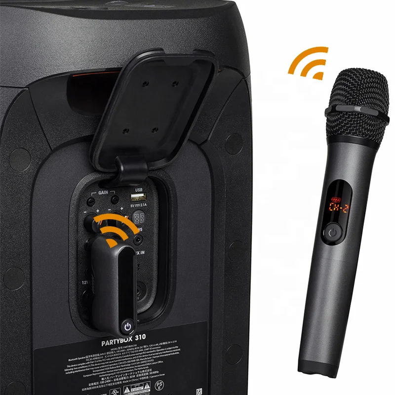 J301 Wireless Two Microphone System with Dual-Channel Receiver J 301JBL Noise Cancel Rechargeable UHF Karaoke Mic for Stage Sing