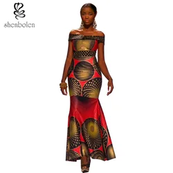 Пользовательский Африканский принт женские Дашики гофрированные макси платья в африканском стиле 100% хлопок оптовая продажа одежда оверсайз