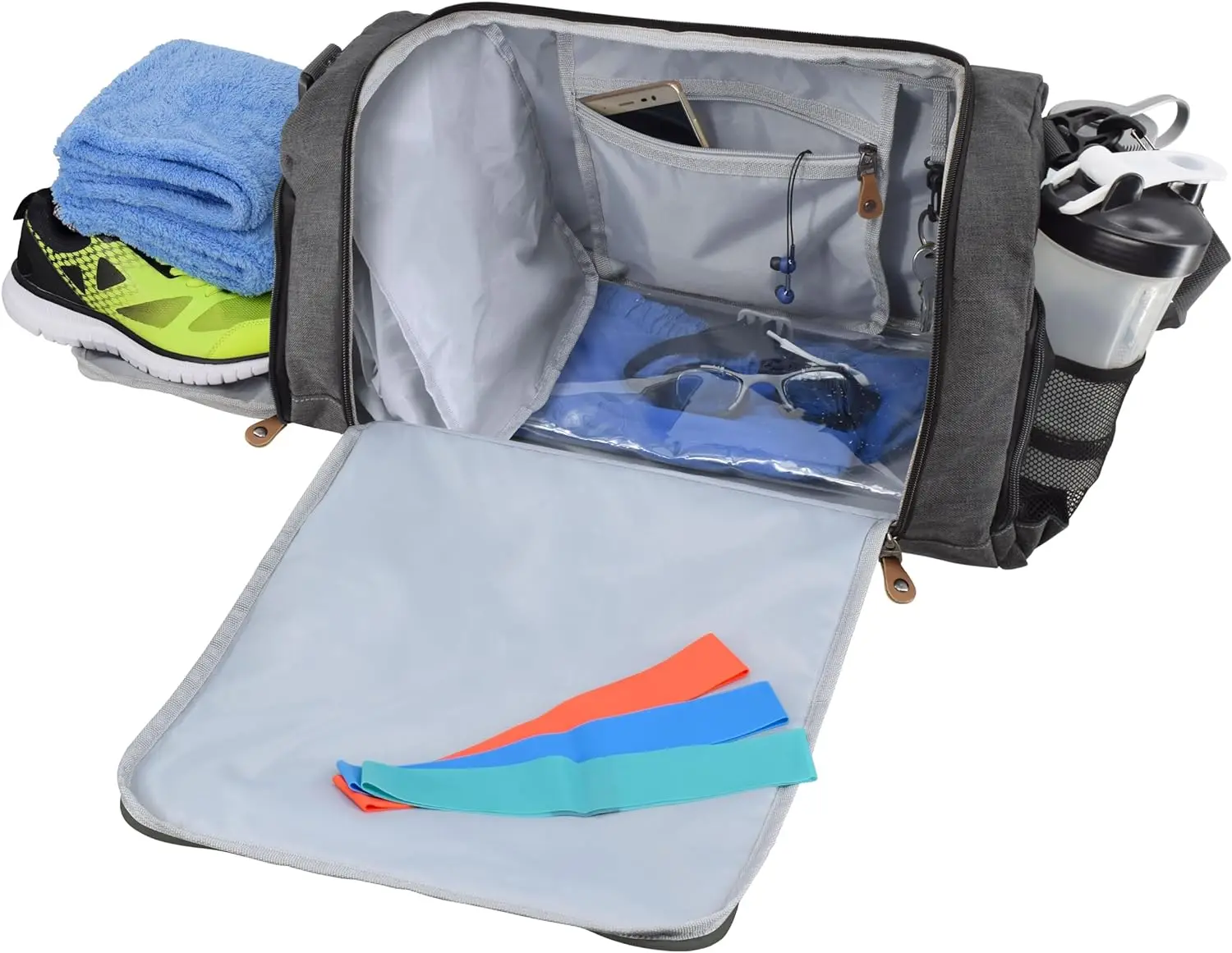Dry and Wet Separation Holographic Sport Gym Travel Duffel Bag with ...