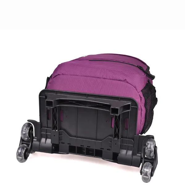 Triple Wheels Detachable Trolley Laptop Backpack With Removable Bottom Stair Climber Wheel Set