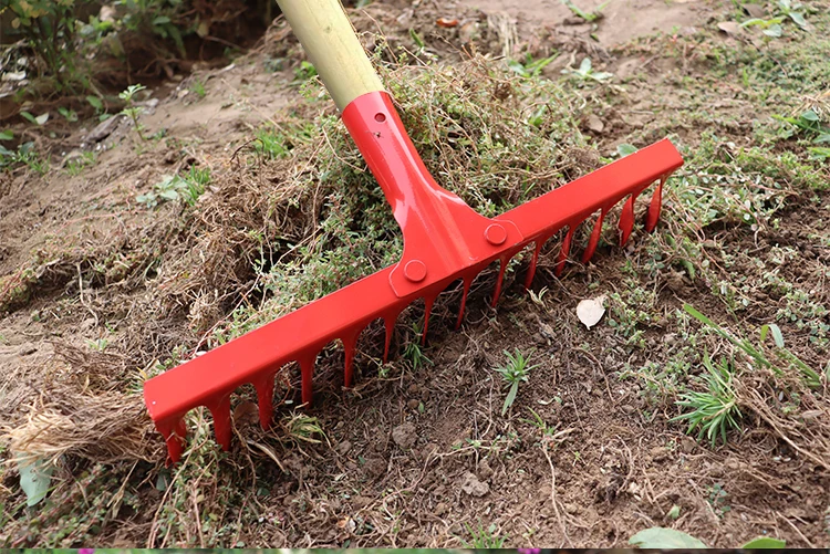product wholesale farm hand tools 14 teeth twisted teeth garden  steel rakes head-3